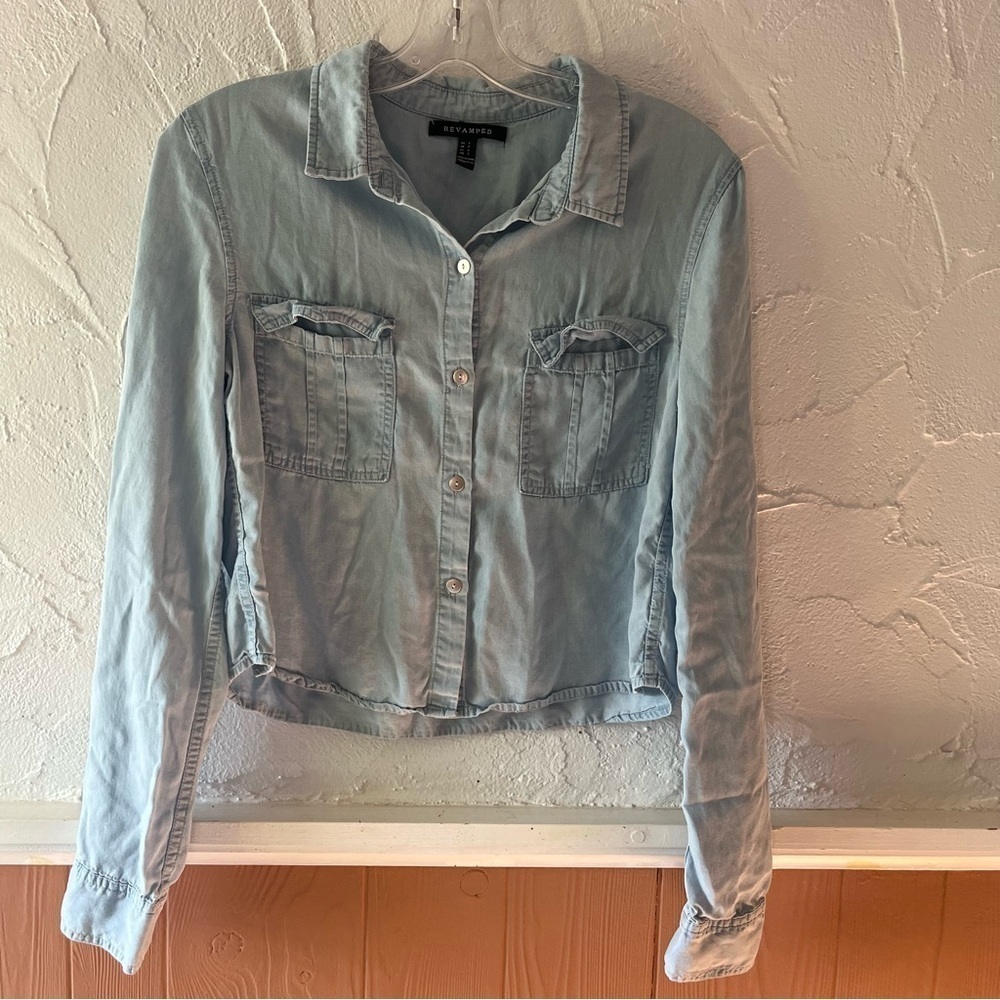 Revamped Jean Style Blouse Size Small